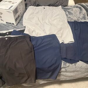5 pair bundle of Adidas quick dry golf shorts mens size 35 black blue and gray